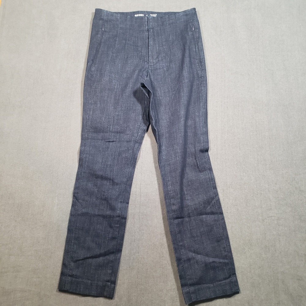 Old Navy Polished Pixie Skinny Pants Womens 4 Dark Wash Extra High-Rise Seamed